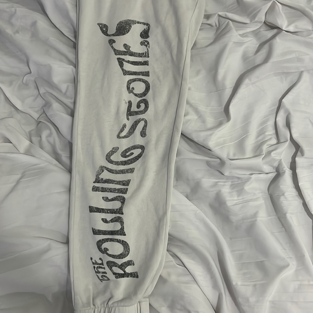 Rolling Stones White Sweatpants